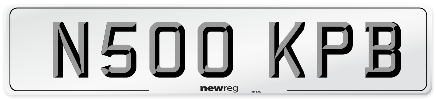 N500 KPB Number Plate from New Reg
